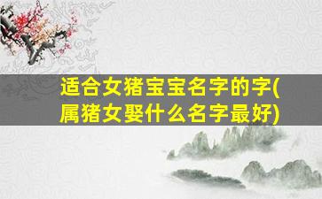 适合女猪宝宝名字的字(属猪女娶什么名字最好)