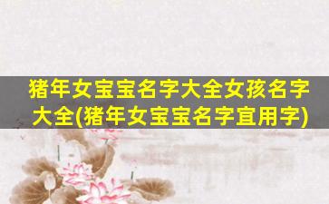 猪年女宝宝名字大全女孩名字大全(猪年女宝宝名字宜用字)