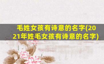毛姓女孩有诗意的名字(2021年姓毛女孩有诗意的名字)