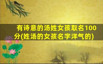 有诗意的汤姓女孩取名100分(姓汤的女孩名字洋气的)