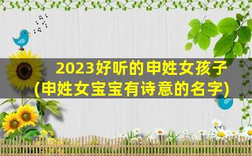 2023好听的申姓女孩子(申姓女宝宝有诗意的名字)