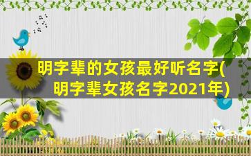 明字辈的女孩最好听名字(明字辈女孩名字2021年)
