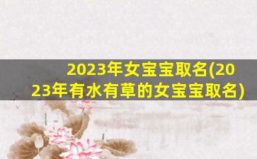 2023年女宝宝取名(2023年有水有草的女宝宝取名)