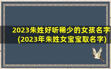 2023朱姓好听稀少的女孩名字(2023年朱姓女宝宝取名字)