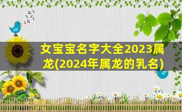 女宝宝名字大全2023属龙(2024年属龙的乳名)