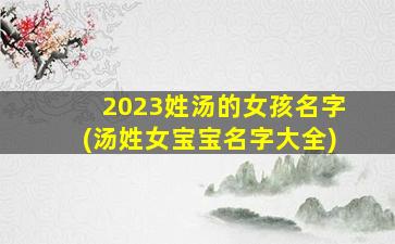 2023姓汤的女孩名字(汤姓女宝宝名字大全)