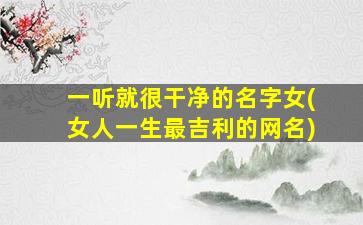 一听就很干净的名字女(女人一生最吉利的网名)