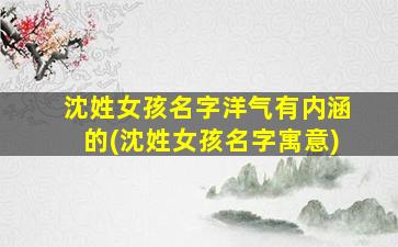 沈姓女孩名字洋气有内涵的(沈姓女孩名字寓意)