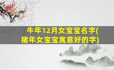 牛年12月女宝宝名字(猪年女宝宝寓意好的字)