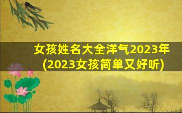 女孩姓名大全洋气2023年(2023女孩简单又好听)