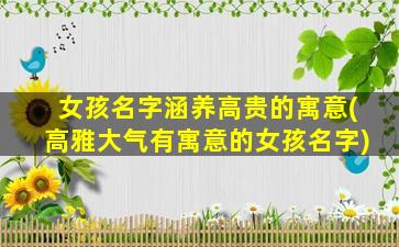女孩名字涵养高贵的寓意(高雅大气有寓意的女孩名字)